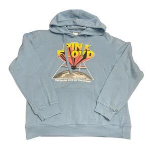 PINK FLOYD Hoodie Men's Size Large The Dark Side of the Moon Blue Sweatshirt